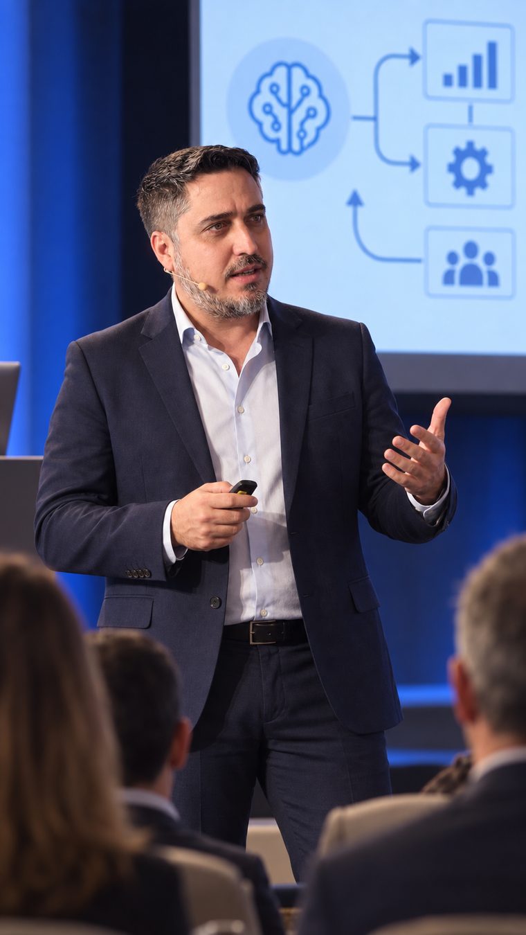 Diego Barrado dictando una charla